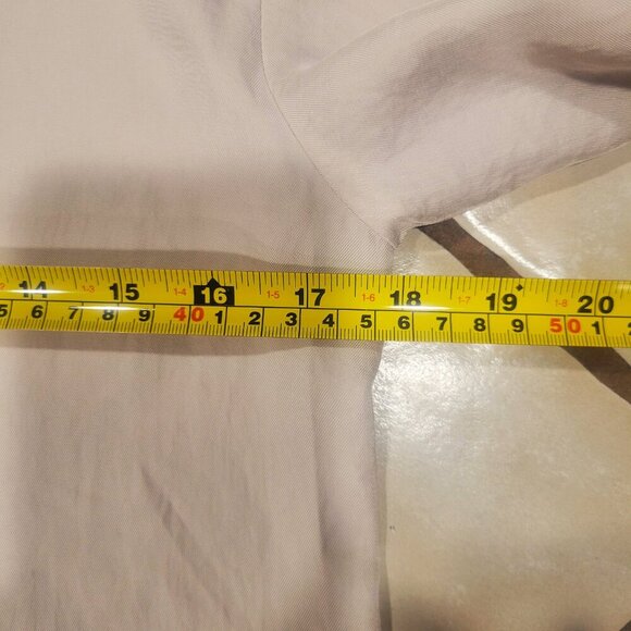 Vince Women Cream Rib-Trim Double-V Neck Short Solman Sleeve Blouse - Size XS - Picture 7 of 10